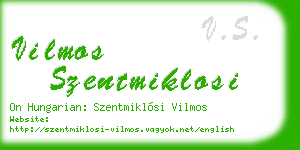 vilmos szentmiklosi business card