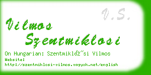 vilmos szentmiklosi business card